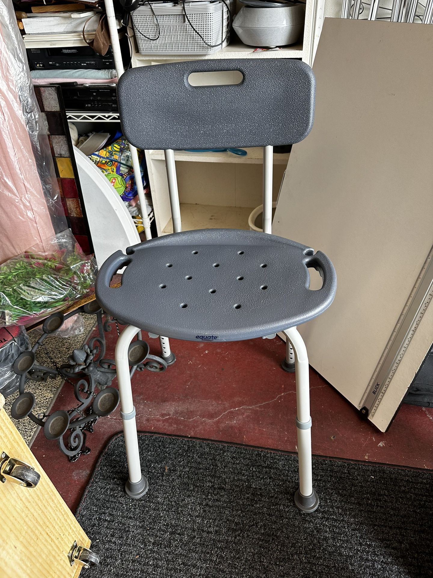 Equate Bath/Shower Chair with Back - Shower Seat for Elderly, Handicap, And/Or Disabled, Weight Capacity 350lbs