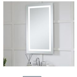 Glass Mirror with LED Lighting Rectangular Aluminum Frameless Bathroom Wall. Not Plástic Real Glass 