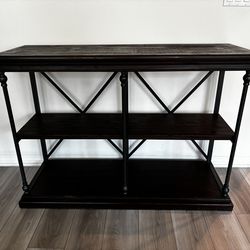 Crestview Collection Industrial Console Table – Solid Wood & Metal