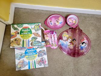 Disney Princess Cutlery Set And Melissa And Doug Coloring Books