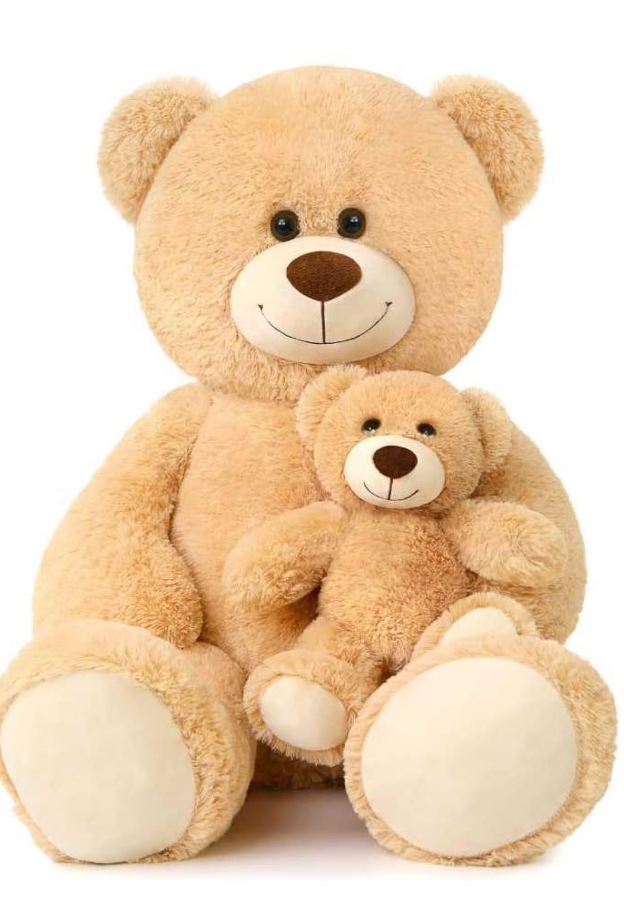 MorisMos Giant Teddy Bear Mommy and Baby Bear Soft Plush Bear Stuffed Animal for Teddy Bear Baby Shower, Tan, 39 Inches *New* Retail Price: $33.99