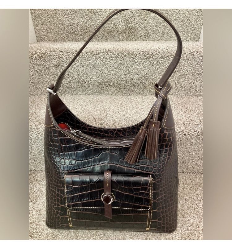Dooney & Bourke Croco Embossed Leather Handbag 