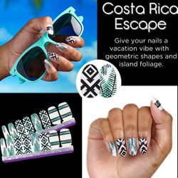 BRAND NEW IN SEALED PACKAGE COLOR STREET 100% REAL NAIL POLISH STRIPS COSTA RICA ESCAPE ART DESIGN RETIRED - 16 CT 