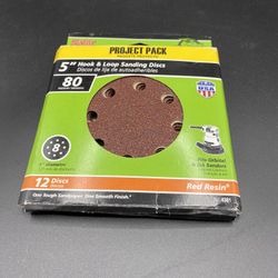 Gator 5" Hook & Loop Sanding Discs #80 (12 Ct) -new other-