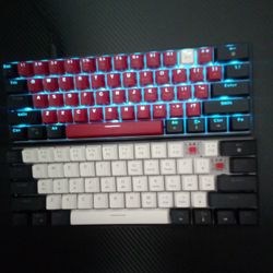 Red &Black Desk With Two Mechanical Keyboard 