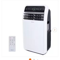 7,800 BTU Portable Air Conditioner Cools 400 Sq. Ft. with Dehumidifier, 3 Fan Speeds and Remote in White