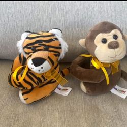 Tiger & Monkey Stuffed Animals 