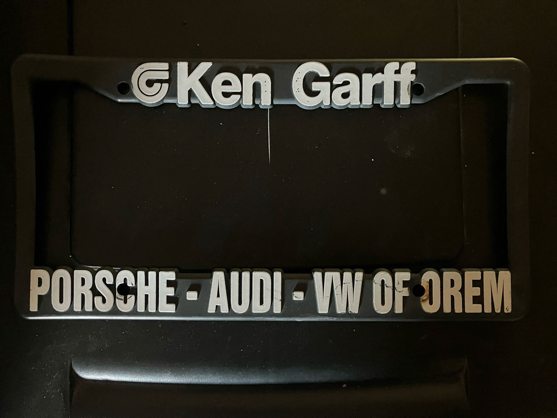 Porsche Plastic License Plate Frame