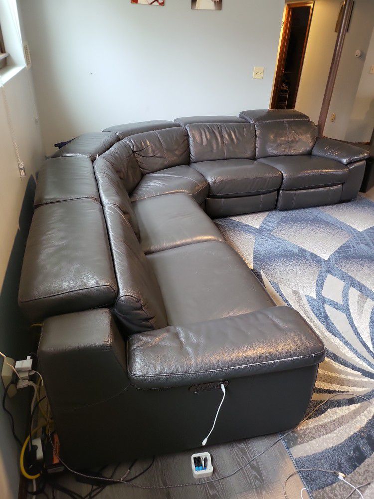 Beautiful leather couch. Leather sectional.