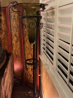 Iron Scroll Floor Vase