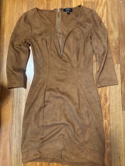 Privy Brown Suede Mini Dress