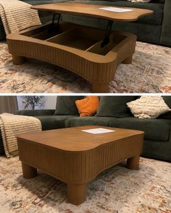 Lift-Top Wood Coffee Table with Storage