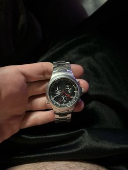 Guess Silver Chronograph Watch with Black Dial