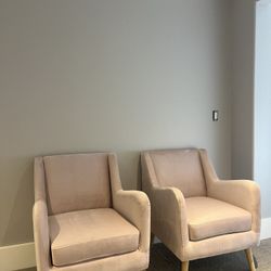Mid Century Style Pink Chairs 