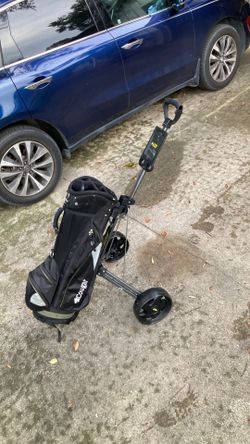Golf Cart push bag with attached bag