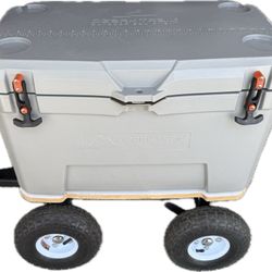 (Cooler Wagon) Ozark Trail 52qt Roto-molded Cooler Buggy on Pneumatic tires