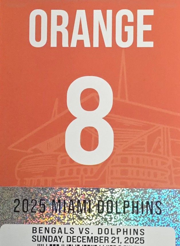 Orange Parking Pass - Dolphins Vs Bengals