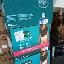 Depends Small/Medium/large $20 a box!!! Must Go!