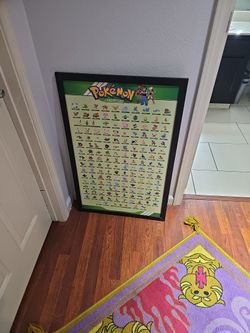 Pokemon Sinnoh Framed Hardboard Poster Type Print
