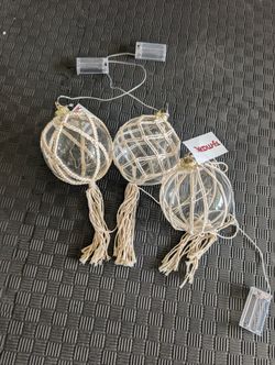 Brand New 3 Macrame Boho/Nautical Christmas Ornaments