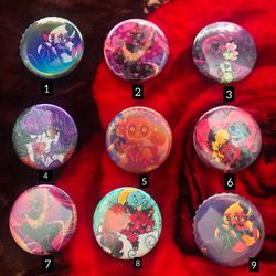 Cute Shiny & Holographic 2" Pin Buttons