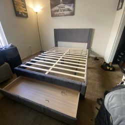 Queen Size Bed Frame with Mattress
