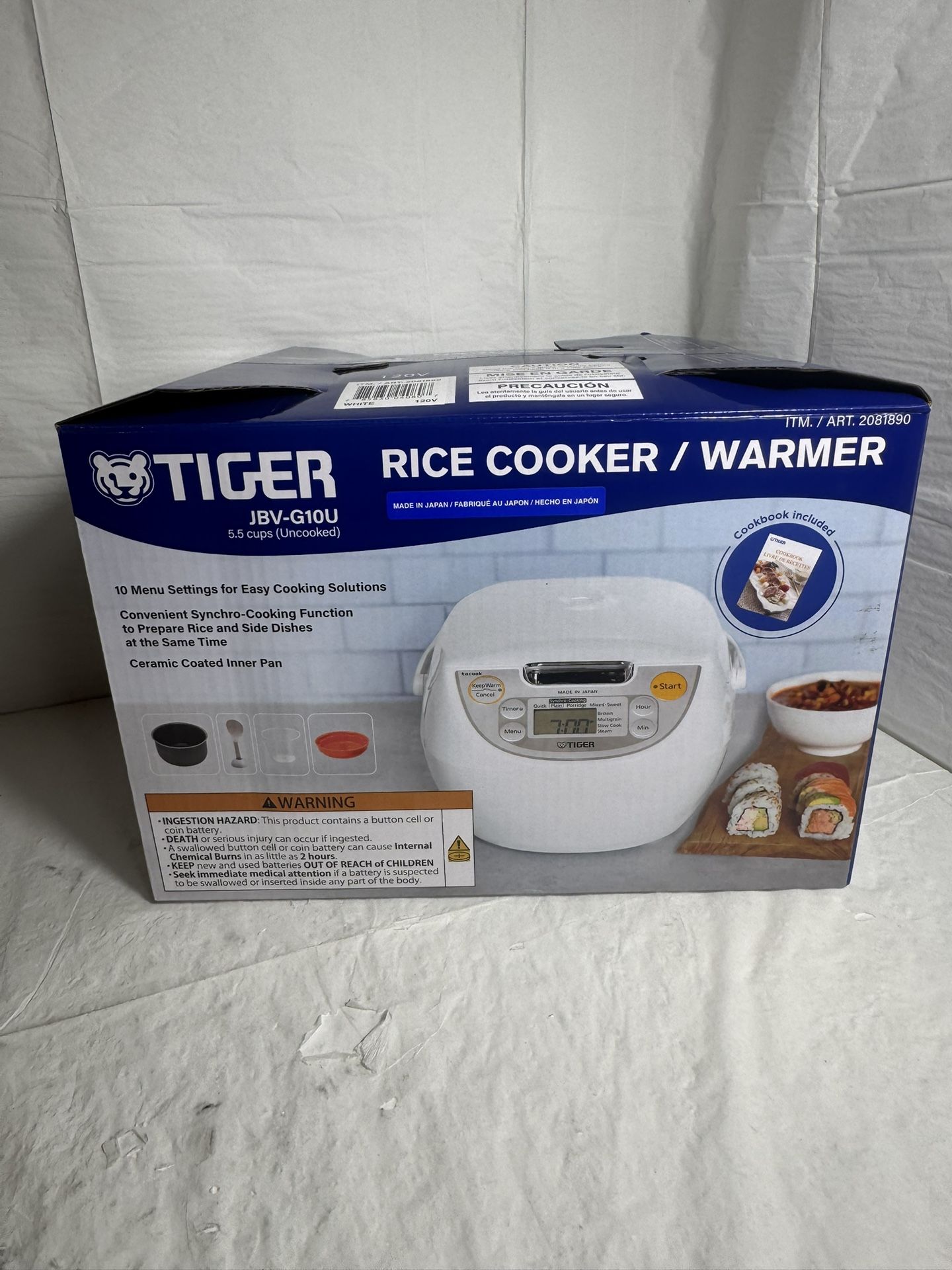 Tiger JBV-G10U Rice Cooker/Warmer 5.5 Cups