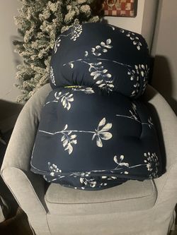 Navy Floral  queen size Japanese floor mattress
