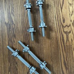 TWO 14”x1” Adjustable Dumbbell handles 