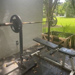 Weight Bench And Bar 