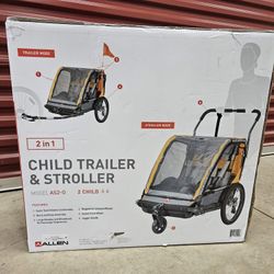 Allen Sports Deluxe 2-Child Bicycle Trailer & Stroller