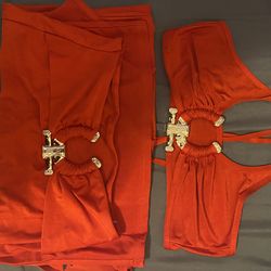 Red 2 piece outfit