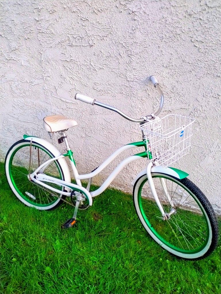 Classic Phat Sea Crest 26" Beach Cruiser Bike Bicicleta Basket 