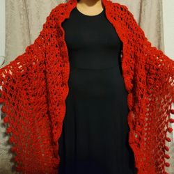 Long Red Shawl/Wrap