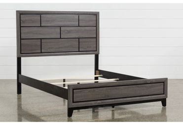 Base de cama color gris, incluye box spring! Bed frame with box spring included!