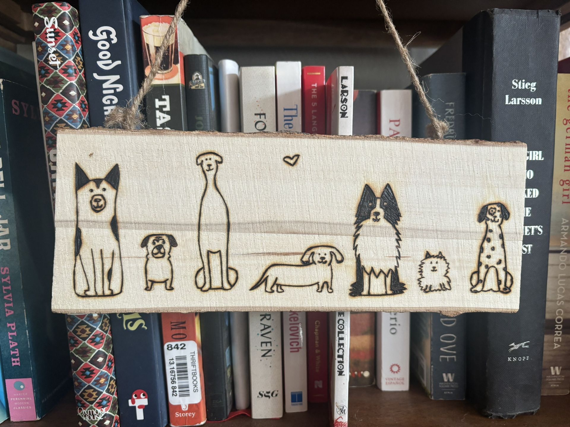 Dog decoration— hand Wood burned