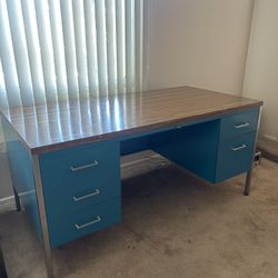 Mid Century Steel Tanker Desk