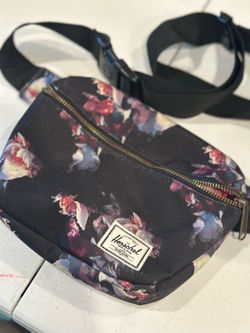 Herschel Black Floral Fanny Pack