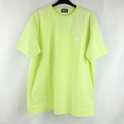Diesel T-JUST-G14 Faded T-Shirt with Triple Logo Embroidery in Yellow Fluo - XL