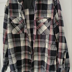 Men's Plaid Overshirt, L-tall