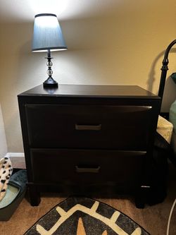 Dark wood matching nightstand