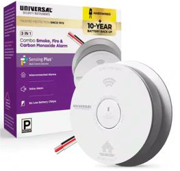 USI Hardwired 10-Year Battery Combination Smoke & Carbon Monoxide Detector with Voice Alert