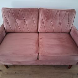 Mauve Velvet Loveseat