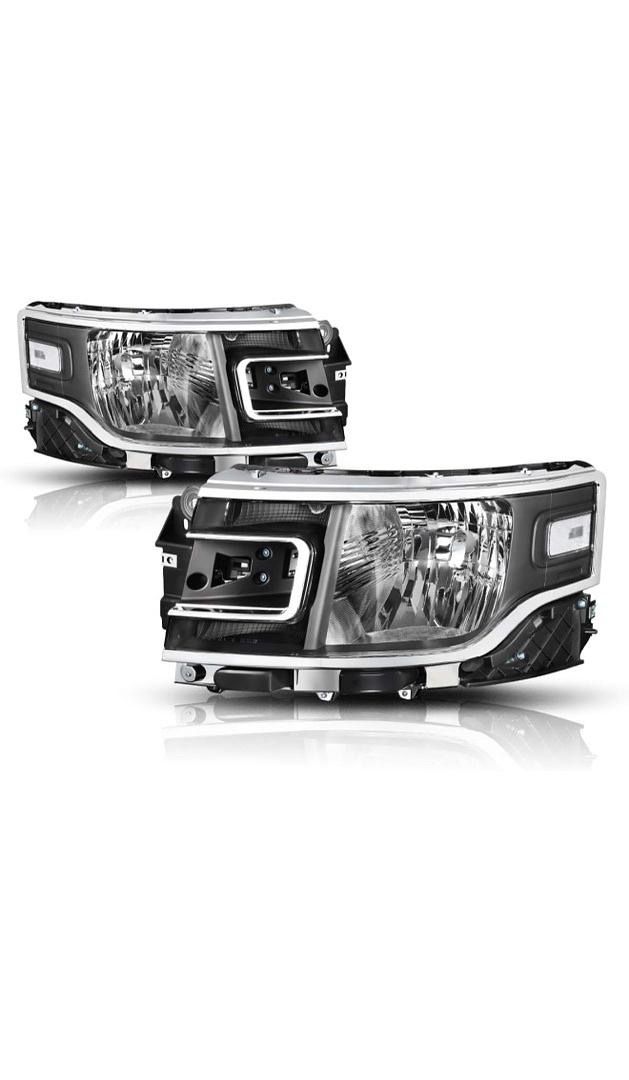 13-19 Ford Flex Headlights, Black Housing Clear Corners Luces