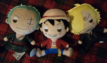 One Piece Luffy Zoro and Sanji giant anime plush