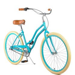 26 Inch Beach Cruiser Bike with 3 Speed, Adjustable Seat, Lightweight