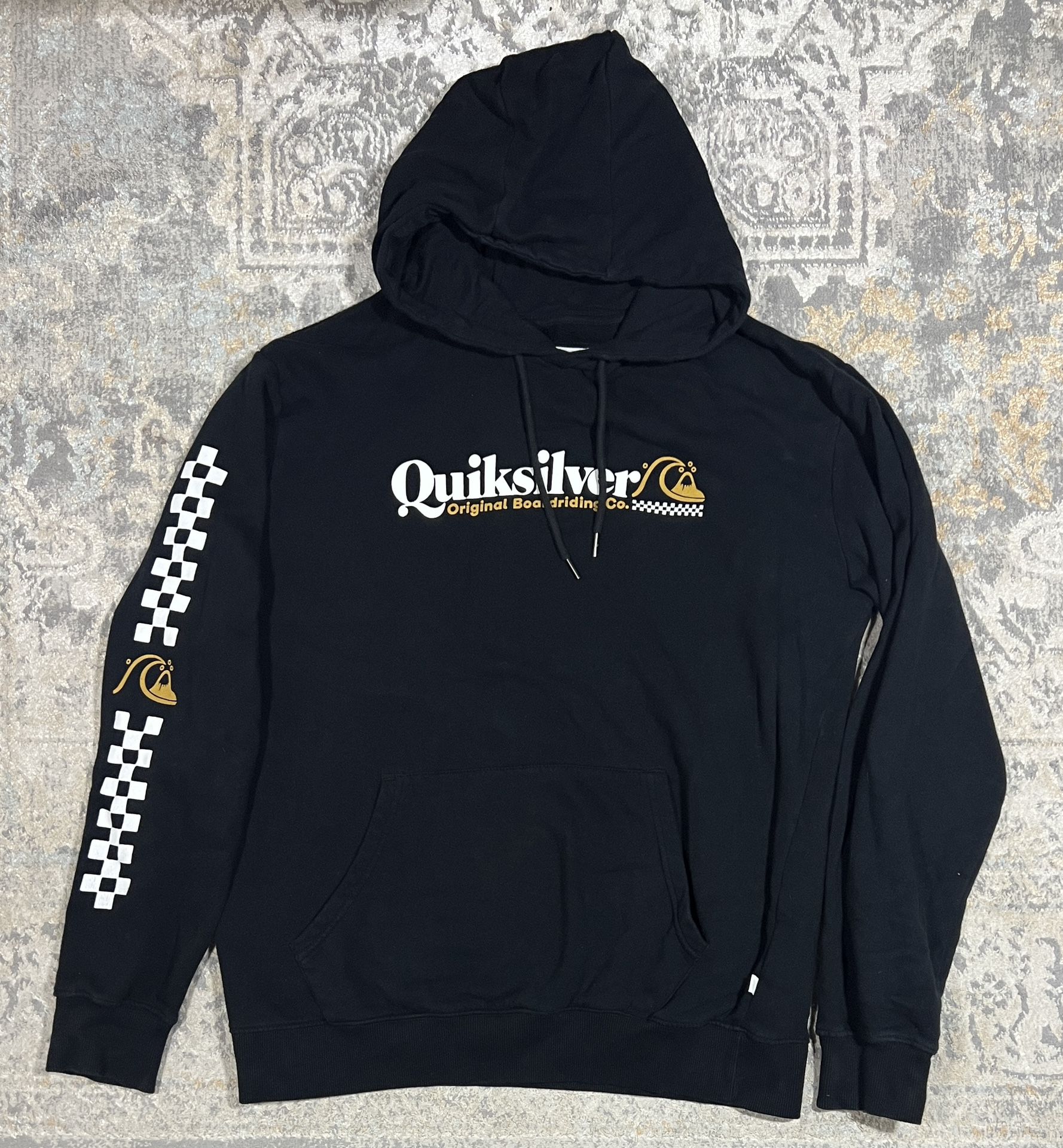 Quiksilver Mens Pullover Hoodie Sweatshirt Black Size L