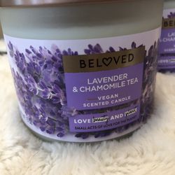 Beloved Lavender and Chamile Soy 3 Wick candle 15 oz. (2 for 20 or 4 for 35.00)