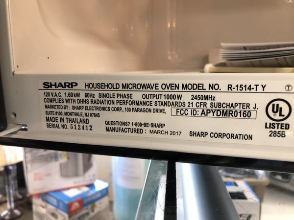 Sharp Microwave R 1514 Baked Potato Sharp Carousel R 309yk 200 Over The Range Microwave Ovens 1514