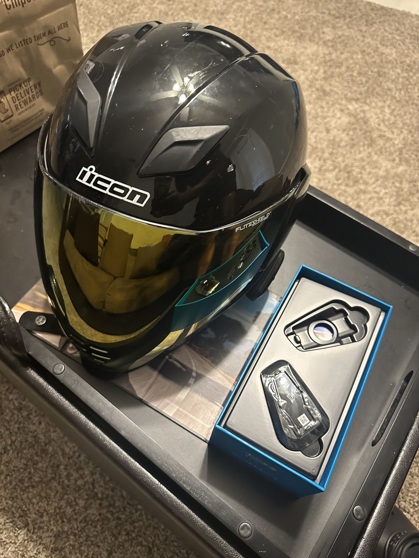 Motorcycle Helmet And Bluetooth 